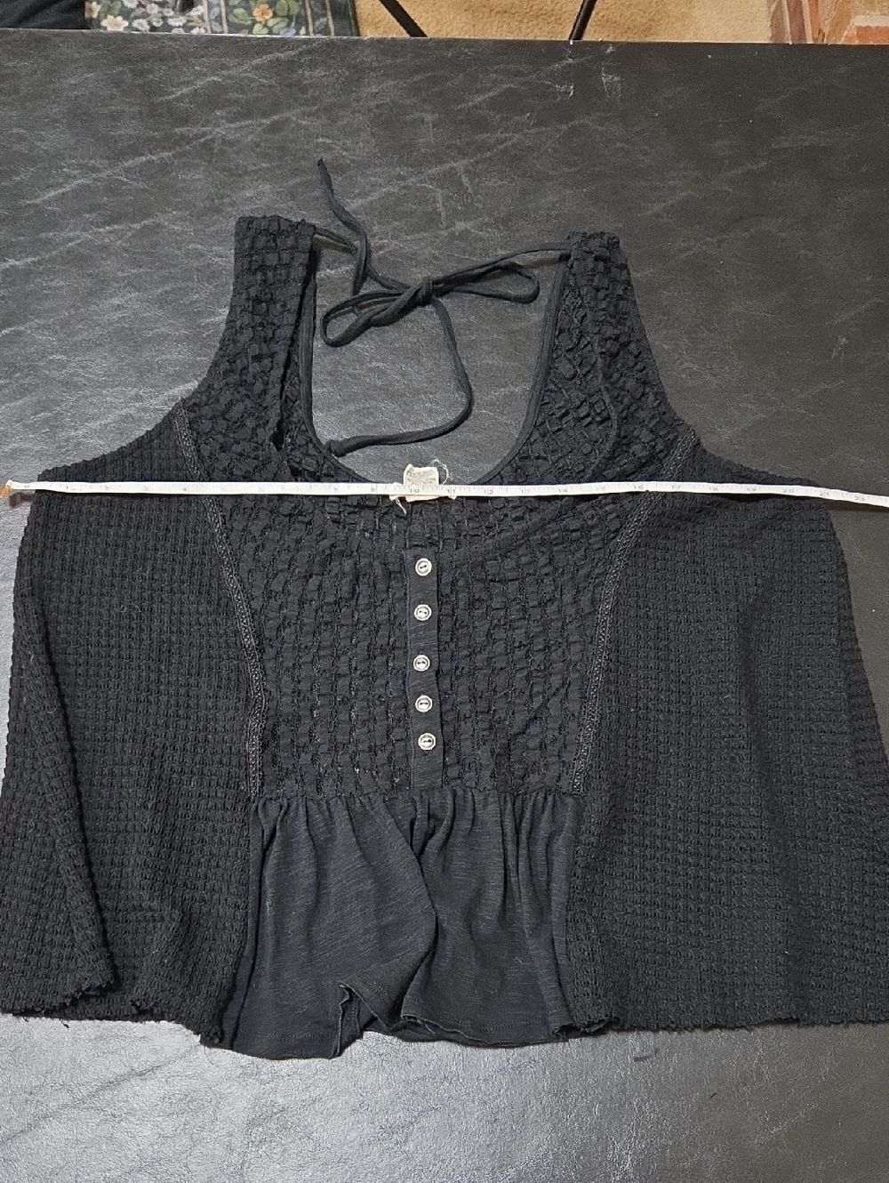 Torrid Festi Black Lace Boho Peplum Top Tank Size 0 XL Textured Coquette - Picture 5 of 6